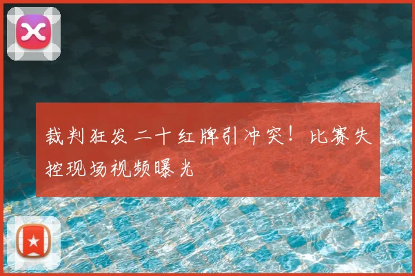 裁判狂发二十红牌引冲突！比赛失控现场视频曝光